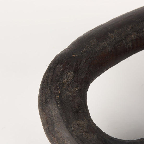 Mercana Tayla Large Hand-Carved Reclaimed Wood Chain Link - Rustic Sculptural Accent for Any Space Black-Brown 70154