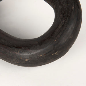 Mercana Tayla Large Hand-Carved Reclaimed Wood Chain Link - Rustic Sculptural Accent for Any Space Black-Brown 70154