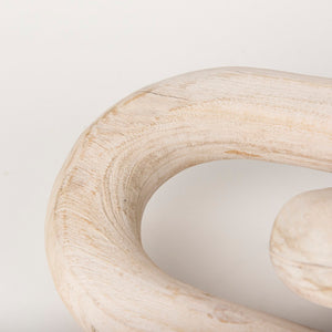 Mercana Tayla Large Hand-Carved Reclaimed Wood Chain Link - Rustic Sculptural Accent for Any Space Blonde 70155