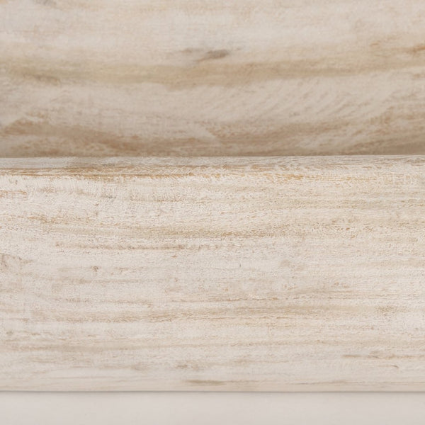 Mercana Athena Extra Large Hand-Carved Reclaimed Wood Bowl - Rustic Centerpiece for Contemporary Decor Light-Wash | Oblong 70159