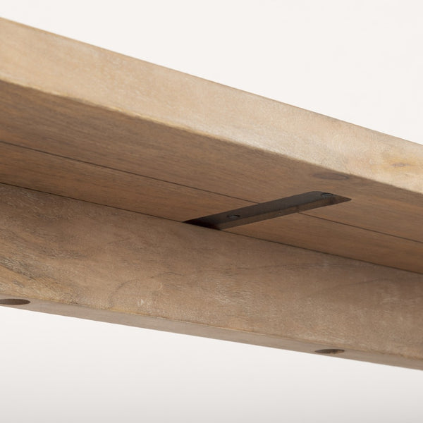 Mercana Grier Console Table: Stylish Solid Wood with Cane Panels for Modern and Rustic Living Spaces Light Brown Wood | Cane Accent 70172