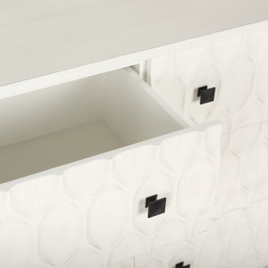 Mercana Savannah Coastal Charm Sideboard with Textured Honeycomb Design and Spacious Storage Drawers 69974