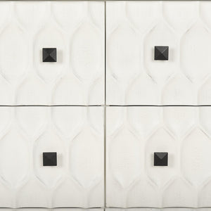 Mercana Savannah Coastal Charm Sideboard with Textured Honeycomb Design and Spacious Storage Drawers 69974