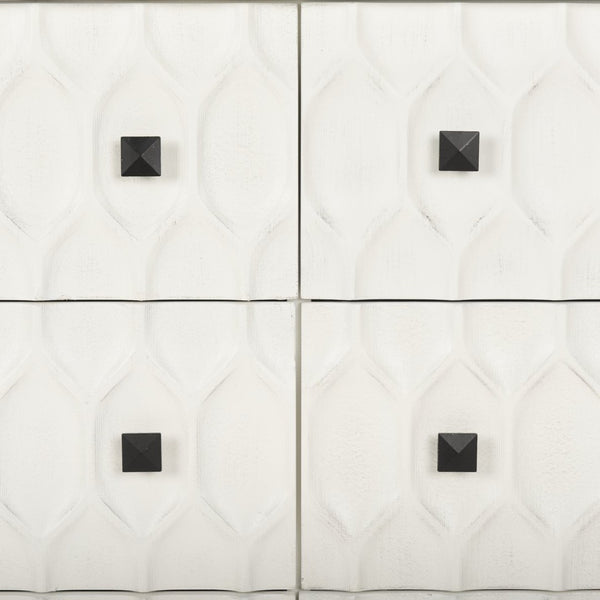 Mercana Savannah Coastal Charm Sideboard with Textured Honeycomb Design and Spacious Storage Drawers 69974