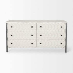 Mercana Savannah Coastal Charm Sideboard with Textured Honeycomb Design and Spacious Storage Drawers 69974