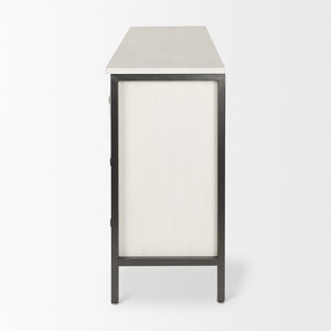 Mercana Savannah Coastal Charm Sideboard with Textured Honeycomb Design and Spacious Storage Drawers 69974