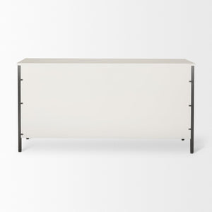 Mercana Savannah Coastal Charm Sideboard with Textured Honeycomb Design and Spacious Storage Drawers 69974