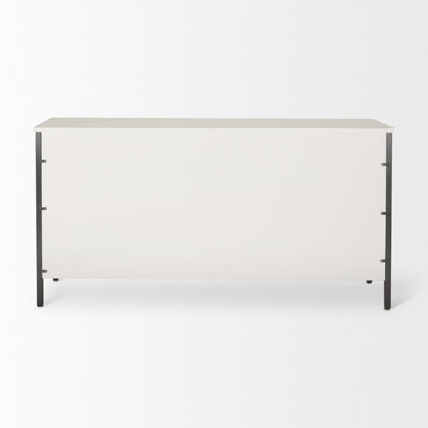 Mercana Savannah Coastal Charm Sideboard with Textured Honeycomb Design and Spacious Storage Drawers 69974