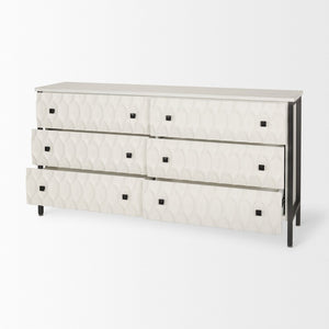 Mercana Savannah Coastal Charm Sideboard with Textured Honeycomb Design and Spacious Storage Drawers 69974