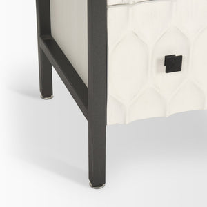 Mercana Savannah Coastal Charm Sideboard with Textured Honeycomb Design and Spacious Storage Drawers 69974