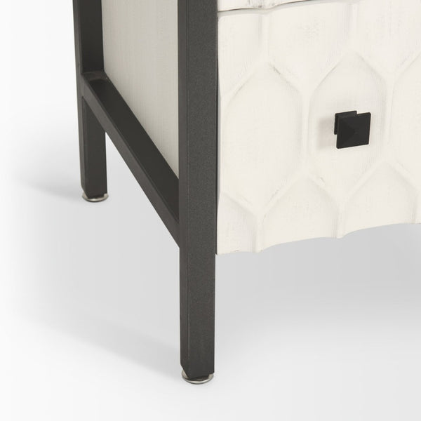 Mercana Savannah Coastal Charm Sideboard with Textured Honeycomb Design and Spacious Storage Drawers 69974