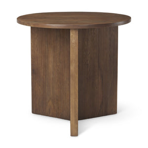 Mercana Enzo 32" Round Foyer Table with Fluted Wood Legs - Elegant Accent Table for Modern Spaces 69921