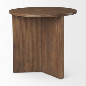 Mercana Enzo 32" Round Foyer Table with Fluted Wood Legs - Elegant Accent Table for Modern Spaces 69921