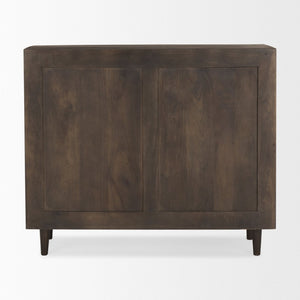 Mercana Tucker Modern Accent Cabinet with Carved Arch Pattern – Stylish Storage for Any Living Space Dark Brown Wood | 2 Door 69953