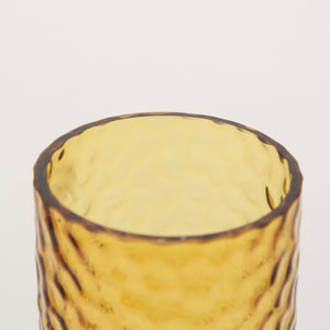 Mercana Jolene Pebbled Glass Vase – Translucent Green with Textured Finish for Elegant Home Décor Accents Amber Glass | Tall 70367