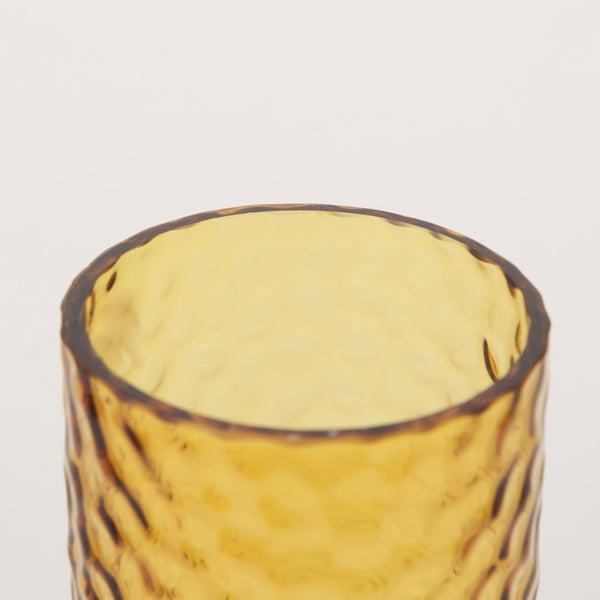 Mercana Jolene Pebbled Glass Vase – Translucent Green with Textured Finish for Elegant Home Décor Accents Amber Glass | Tall 70367