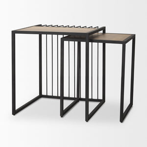 Mercana Miles Modern Nesting Table Set - Industrial Chic Design for Versatile Living Room & Office Use 70196