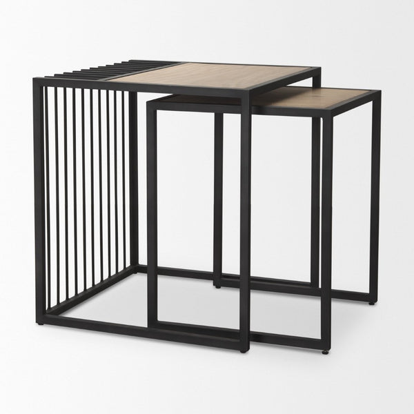 Mercana Miles Modern Nesting Table Set - Industrial Chic Design for Versatile Living Room & Office Use 70196
