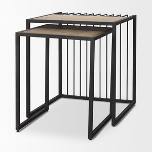 Mercana Miles Modern Nesting Table Set - Industrial Chic Design for Versatile Living Room & Office Use 70196