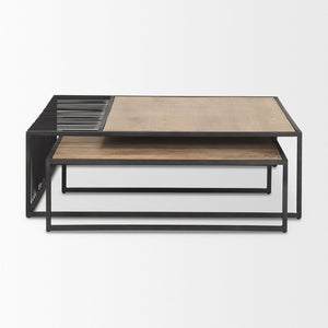Mercana Miles Modern Industrial Nesting Coffee Table Set - Stylish, Space-Saving Design for Your Living Room 70197