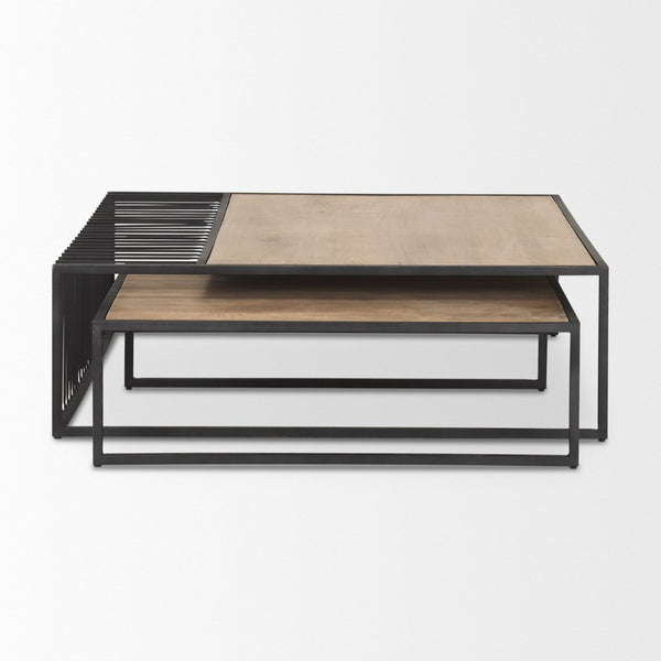 Mercana Miles Modern Industrial Nesting Coffee Table Set - Stylish, Space-Saving Design for Your Living Room 70197