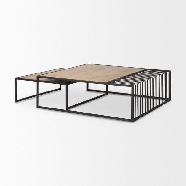 Mercana Miles Modern Industrial Nesting Coffee Table Set - Stylish, Space-Saving Design for Your Living Room 70197