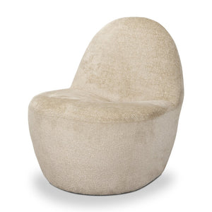 Mercana Beverly Modern Accent Chair - Luxurious Chenille Upholstery, Retro Curved Design for Any Space Beige Chenille 70374