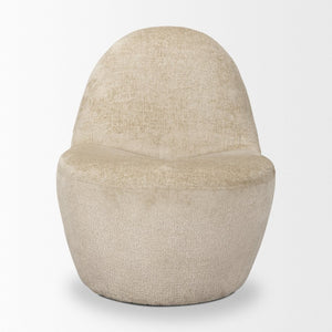 Mercana Beverly Modern Accent Chair - Luxurious Chenille Upholstery, Retro Curved Design for Any Space Beige Chenille 70374