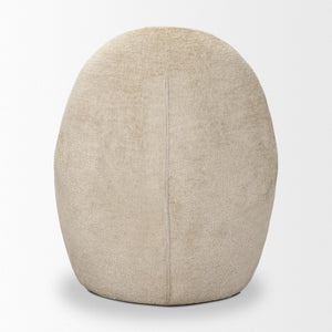 Mercana Beverly Modern Accent Chair - Luxurious Chenille Upholstery, Retro Curved Design for Any Space Beige Chenille 70374