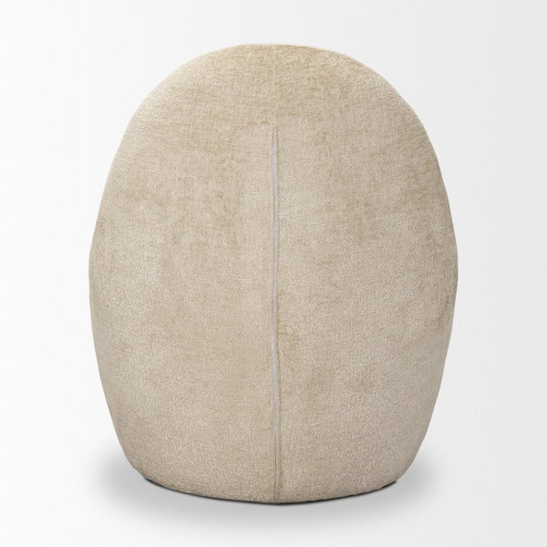 Mercana Beverly Modern Accent Chair - Luxurious Chenille Upholstery, Retro Curved Design for Any Space Beige Chenille 70374