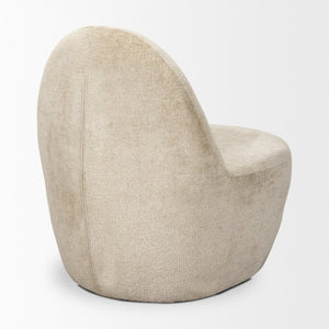 Mercana Beverly Modern Accent Chair - Luxurious Chenille Upholstery, Retro Curved Design for Any Space Beige Chenille 70374