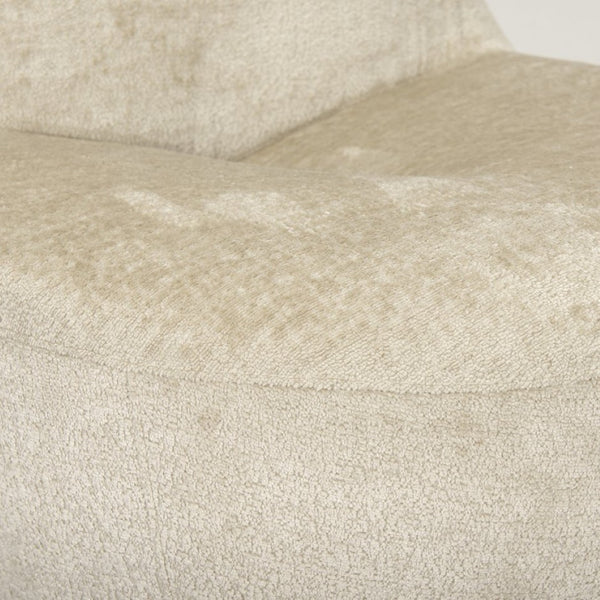 Mercana Beverly Modern Accent Chair - Luxurious Chenille Upholstery, Retro Curved Design for Any Space Beige Chenille 70374