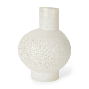 Mercana Heket Short White Glass Vase 70346