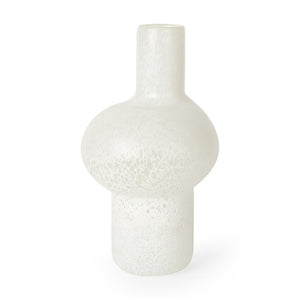 Mercana Heket Sculptural Matte Vase - Hand-Blown Glass Art Piece Inspired by Ancient Egyptian Goddess Elegance White Glass | Tall 70347