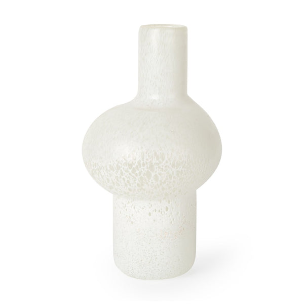 Mercana Heket Sculptural Matte Vase - Hand-Blown Glass Art Piece Inspired by Ancient Egyptian Goddess Elegance White Glass | Tall 70347