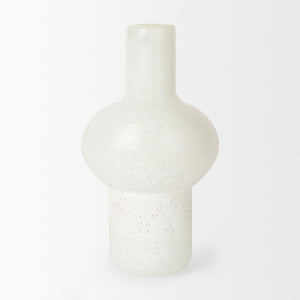Mercana Heket Sculptural Matte Vase - Hand-Blown Glass Art Piece Inspired by Ancient Egyptian Goddess Elegance White Glass | Tall 70347