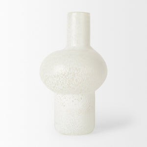 Mercana Heket Sculptural Matte Vase - Hand-Blown Glass Art Piece Inspired by Ancient Egyptian Goddess Elegance White Glass | Tall 70347