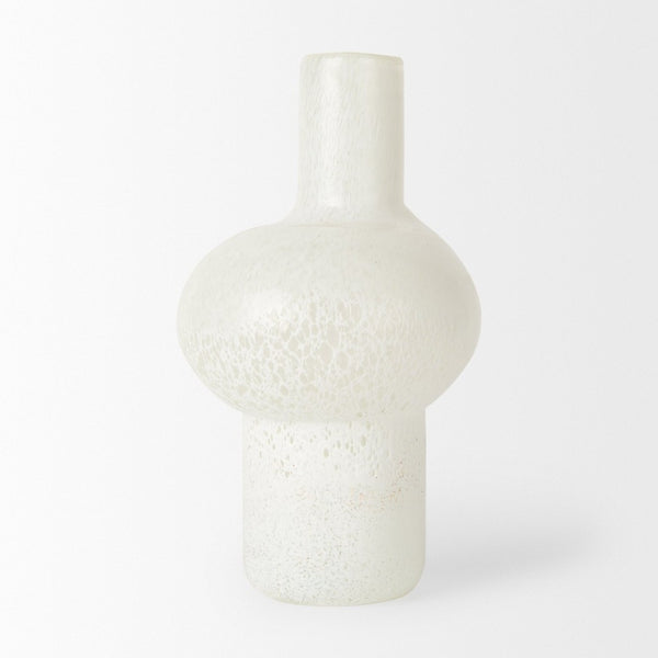 Mercana Heket Sculptural Matte Vase - Hand-Blown Glass Art Piece Inspired by Ancient Egyptian Goddess Elegance White Glass | Tall 70347