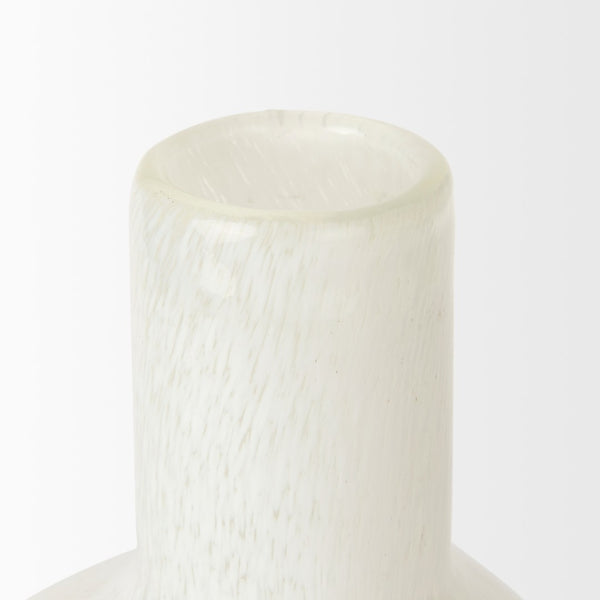 Mercana Heket Sculptural Matte Vase - Hand-Blown Glass Art Piece Inspired by Ancient Egyptian Goddess Elegance White Glass | Tall 70347