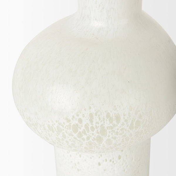 Mercana Heket Sculptural Matte Vase - Hand-Blown Glass Art Piece Inspired by Ancient Egyptian Goddess Elegance White Glass | Tall 70347