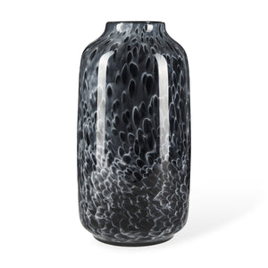 Mercana Masai Elegant Glass Vase - Contemporary Artful Accent for Tabletop or Mantel, Unique Design Mottled Black | Large 70350