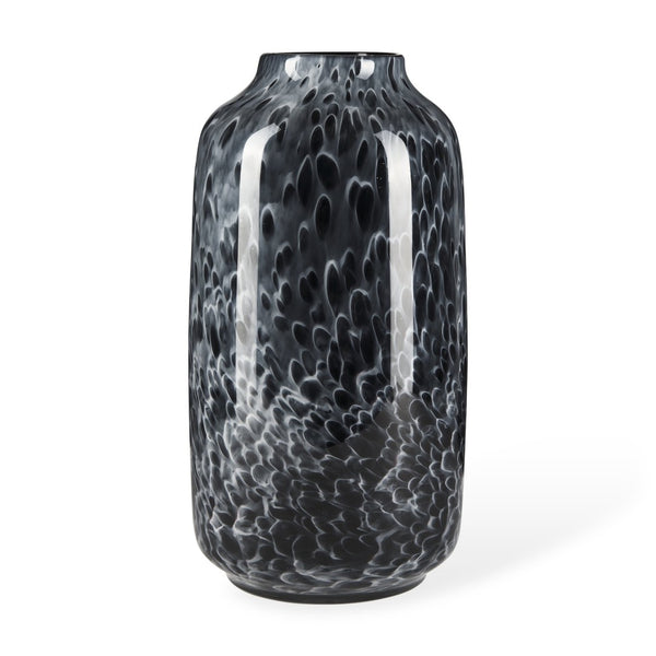 Mercana Masai Elegant Glass Vase - Contemporary Artful Accent for Tabletop or Mantel, Unique Design Mottled Black | Large 70350