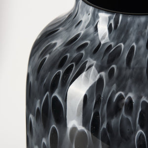 Mercana Masai Elegant Glass Vase - Contemporary Artful Accent for Tabletop or Mantel, Unique Design Mottled Black | Large 70350
