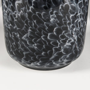 Mercana Masai Elegant Glass Vase - Contemporary Artful Accent for Tabletop or Mantel, Unique Design Mottled Black | Large 70350