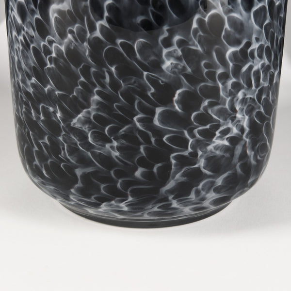 Mercana Masai Elegant Glass Vase - Contemporary Artful Accent for Tabletop or Mantel, Unique Design Mottled Black | Large 70350