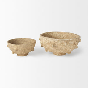 Mercana Sonam Handcrafted Artisan Spiked Bowls – Unique Organic Decor for Stylish Indoor Spaces 70218