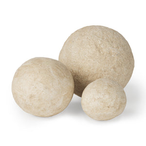 Mercana Sunita Set of 3 Beige Paper Mache Orbs 70219