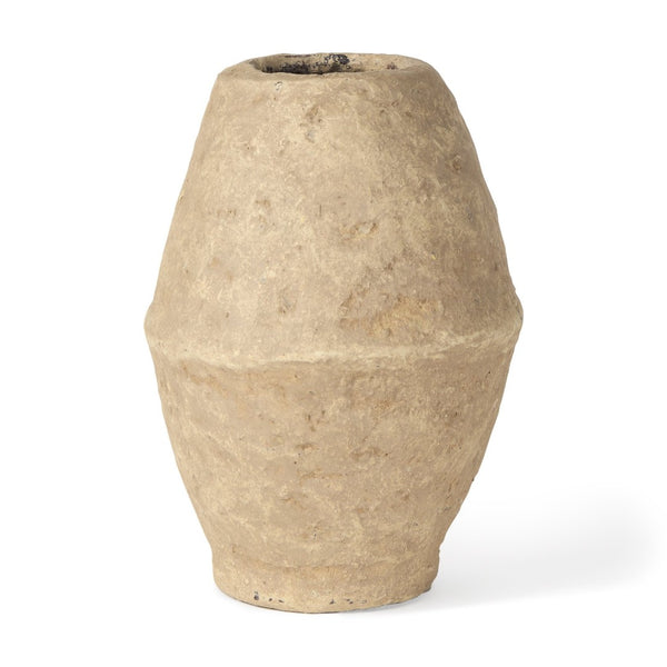 Mercana Rundal Artisanal Paper-Mâché Vase - Unique Eco-Friendly Home Accent for Minimalist Interiors Beige Paper Mache | Small 70210