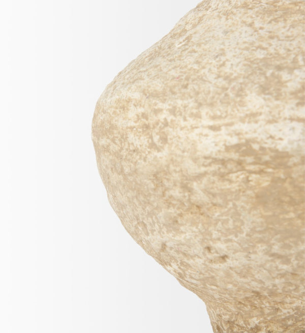 Mercana Ritu Handcrafted Paper Mache Pot Vase - Unique Artisan Accent for Indoor Décor and Floral Display Beige Paper Mache | Small 70214