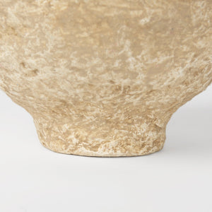 Mercana Ritu Handcrafted Paper Mache Pot Vase - Unique Artisan Accent for Indoor Décor and Floral Display Beige Paper Mache | Small 70214